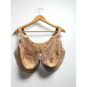 Glamorise Bra Tan Elegance Wonderwire Front Closure Size 50H